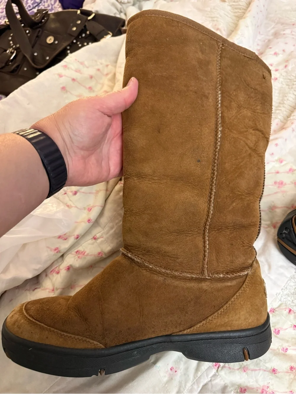 Authentic UGG Australia Ultimate Tall Braid Boots in Classic Chestnut